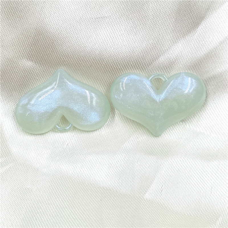 Bộ 5 Hạt Acrylic Hình Trái Tim Có Lỗ Treo Trang Sức Thời Trang DIY