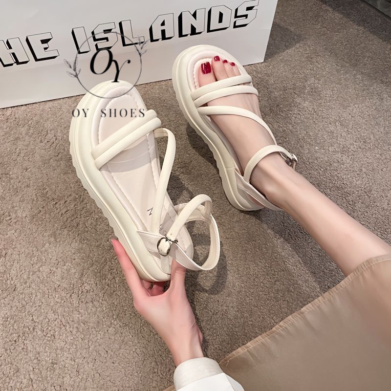 Giày Sandal Đế Dày Chống Trượt Phong Cách Pháp Thời Trang Mùa Hè 2023 Mới Cho Nữ