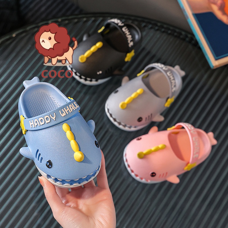 Dép Đi Trong Nhà Tắm Chống Trượt Hình Cá Mập Thời Trang Mùa Hè Cho Bé