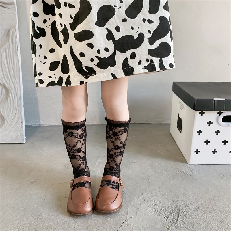 Vớ Hoa Mùa Hè Mỏng Cao Đến Đầu Gối Cho Bé Gái