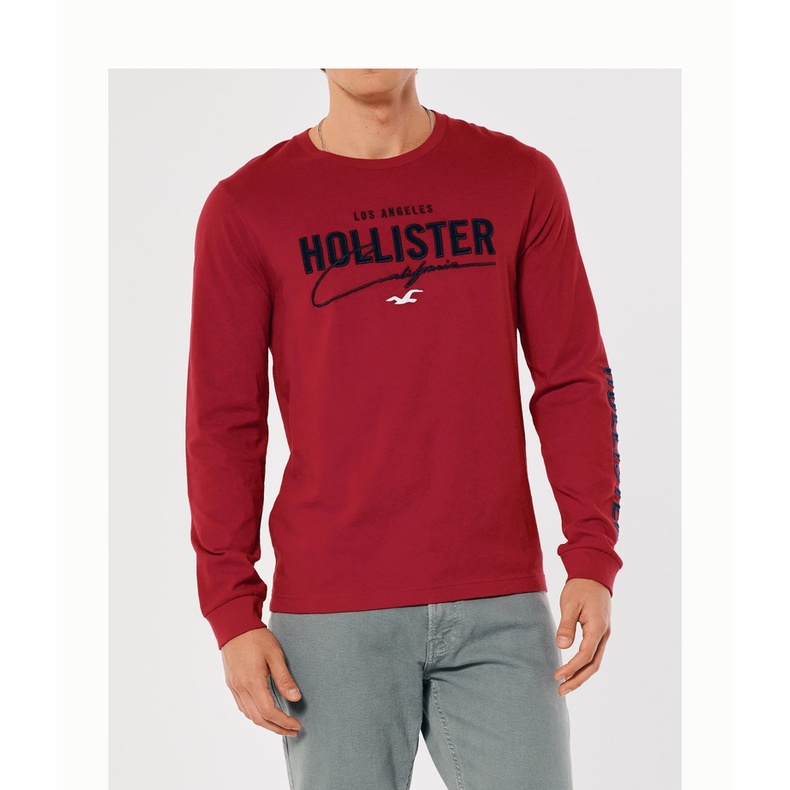 Hollister Áo Thun Dài Tay In logo Thời Trang Mùa Xuân Dành Cho Nam 324472-1