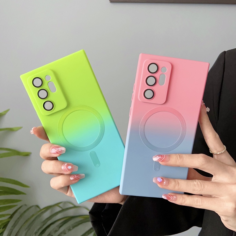 Ốp Điện Thoại Silicone Mềm Có Đế Sạc Nam Châm Cho Samsung Galaxy S23 S22 S21 Plus Ultra Note 20 Ultra