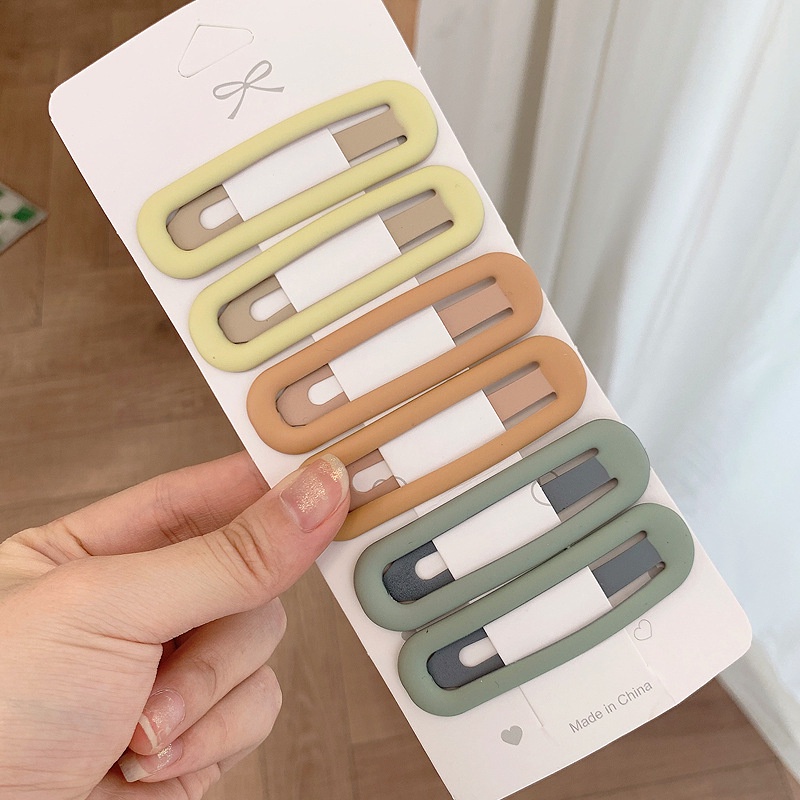 Set 6 Kẹp Tóc Màu Sắc Đơn Giản Thời Trang Cho Nữ