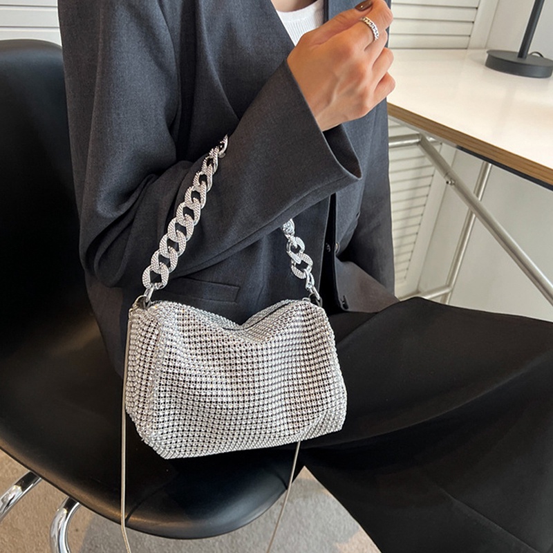 Túi Đeo Chéo Đính Đá Lấp Lánh Thời Trang Sang Trọng Cho Nữ