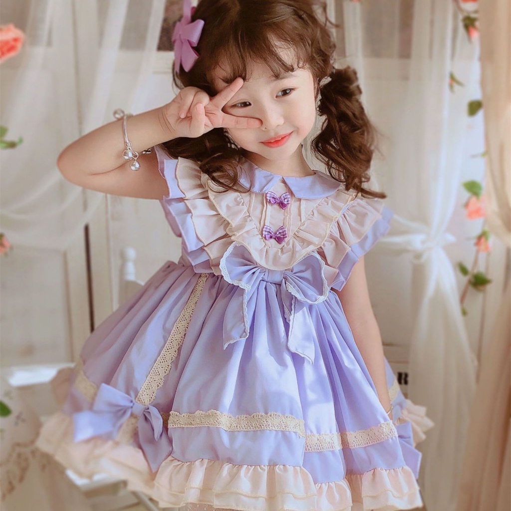 Đầm Công Chúa Lolita Mùa Hè Hai Dây Nhỏ Nhắn Phong Cách Mới Cao Cấp Cho Bé Gái Biểu Diễn Sinh Nhật Bốn Mùa