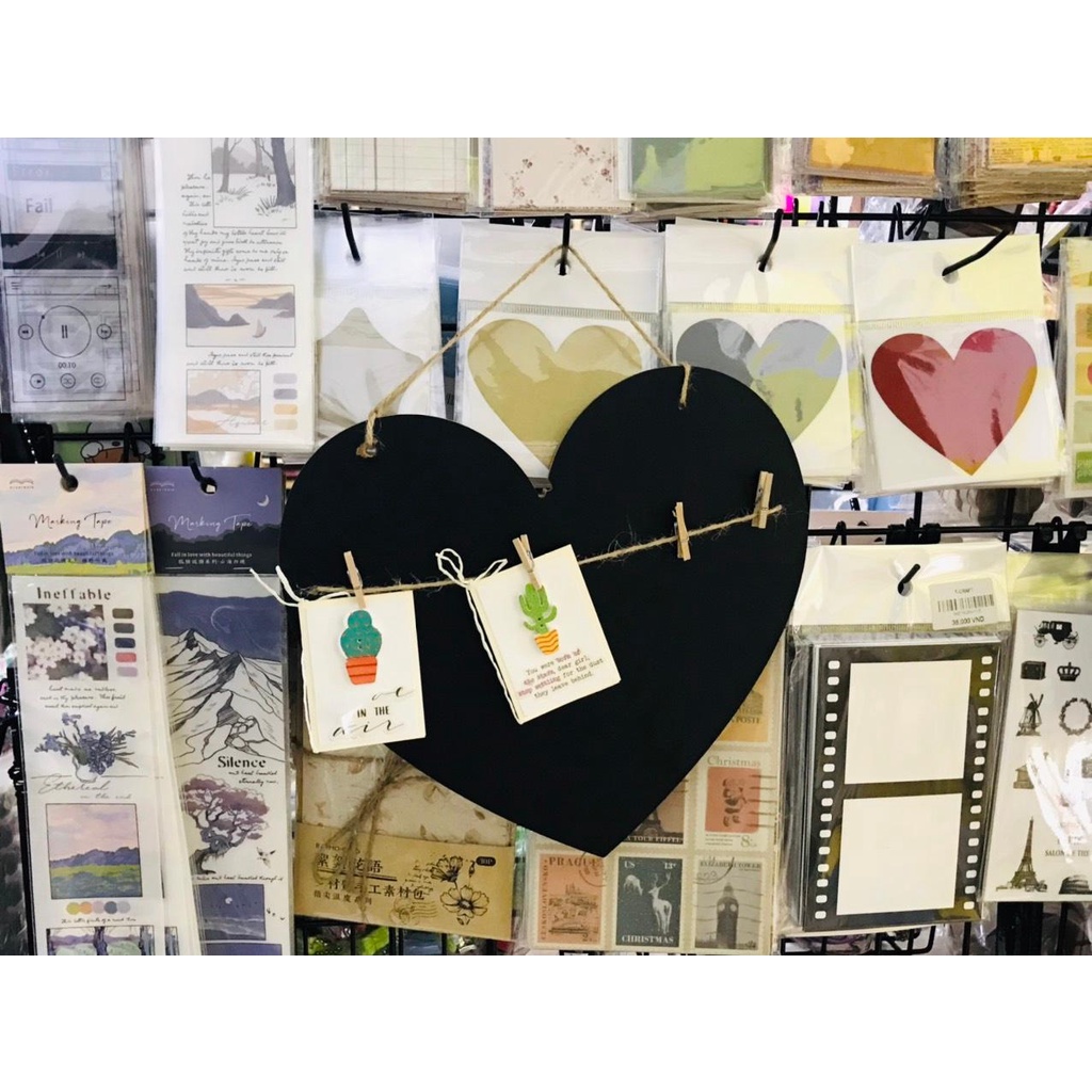 BẢNG ĐEN 1 MẶT ĐỦ HÌNH DÀY 4MM DÂY TREO TRANG TRÍ SIÊU XINH T.CRAFT HOUSE