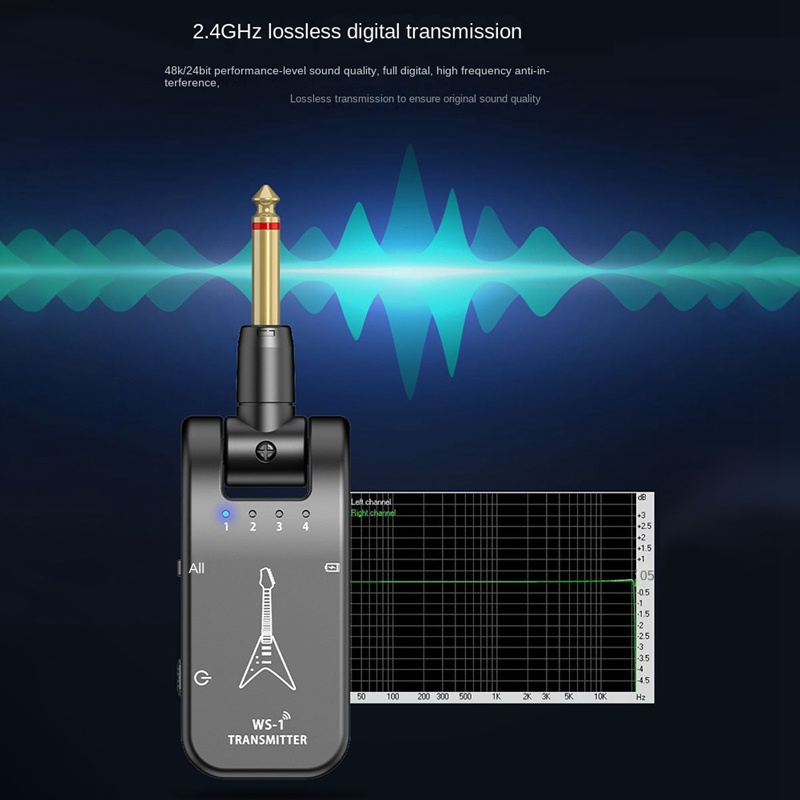 Hệ Thống Truyền Tín Hiệu Pin Lithium Không Dây 2.4G Sạc Được Cho Đàn Guitar Điện / Bass