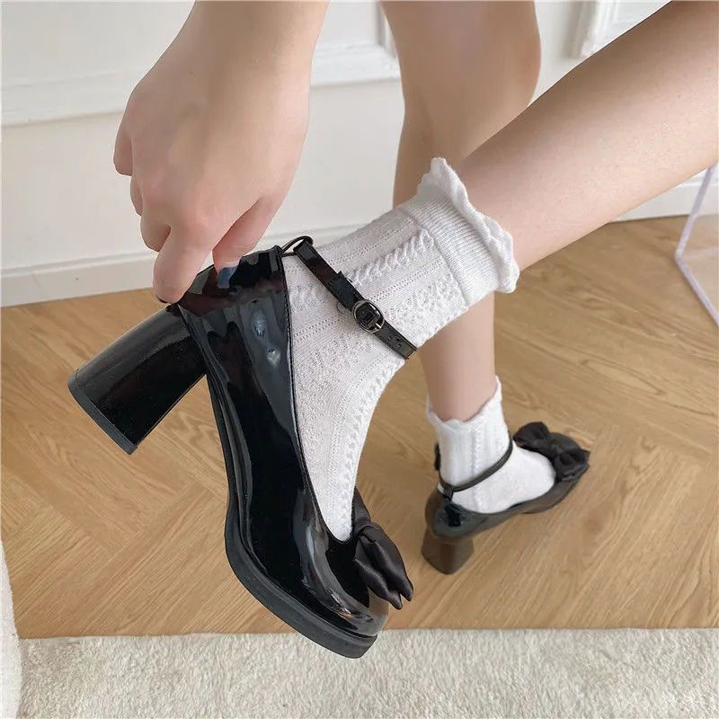 Giày nữ giày cao gót nữ dép nữ đế cao Giày JK dép xăng đan nữ giày mary jane 6cm giày lolita