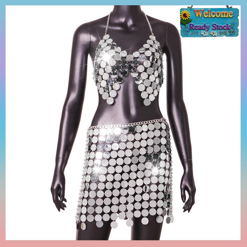 Chân Váy Múa Bụng Đính Kim Sa Lấp Lánh Thời Trang Cho Nữ