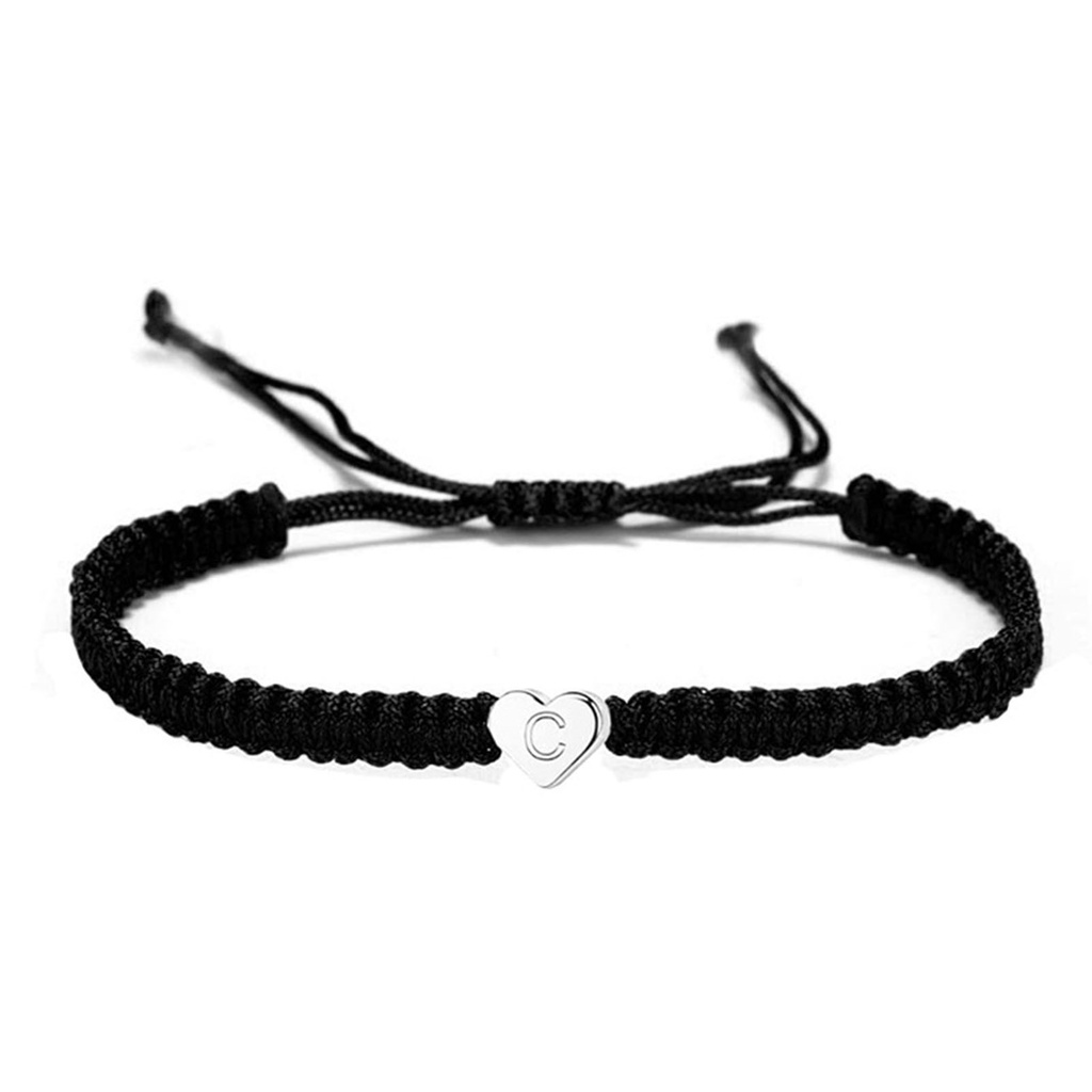 Vòng Tay Dây Bện Mặt 26 Chữ Cái Thời Trang Nữ Tính