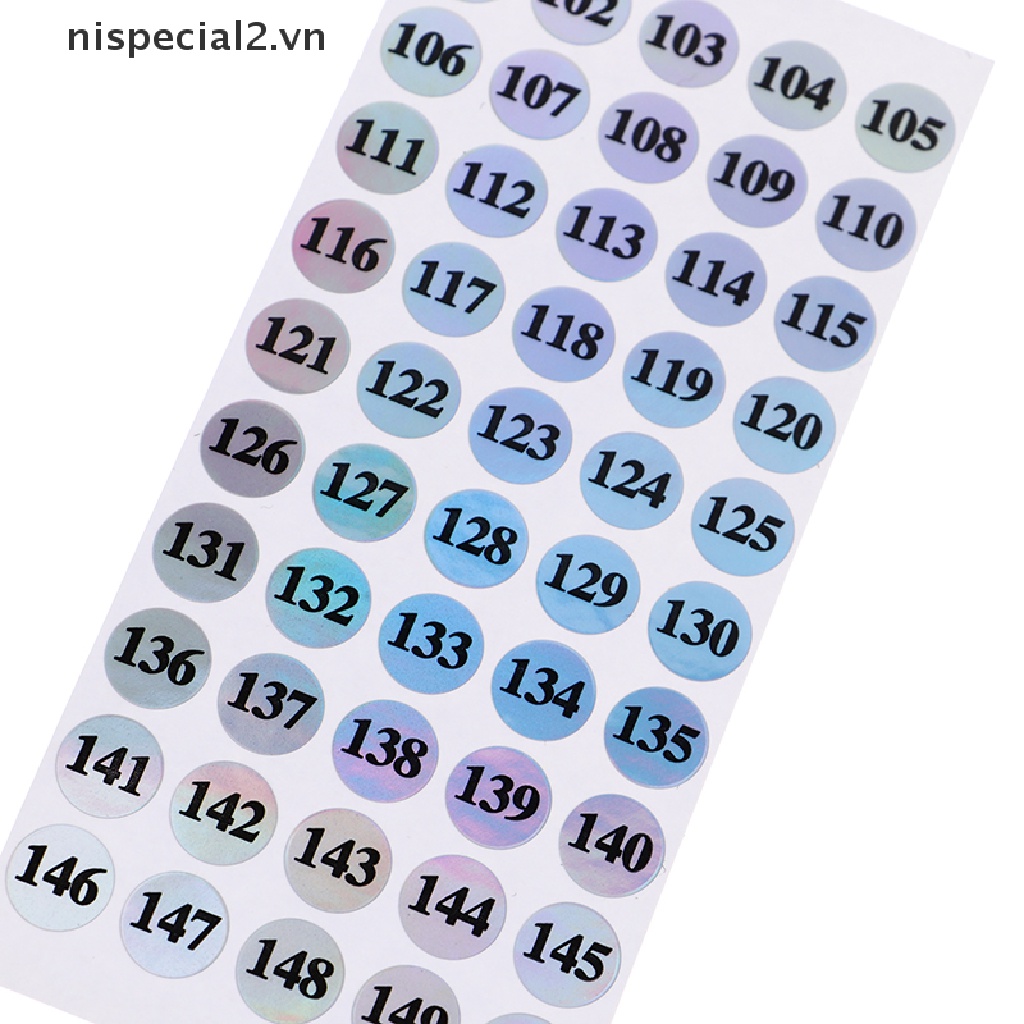 Set 1-250 Miếng Dán Đánh Dấu Số Laser Trang Trí Móng Tay