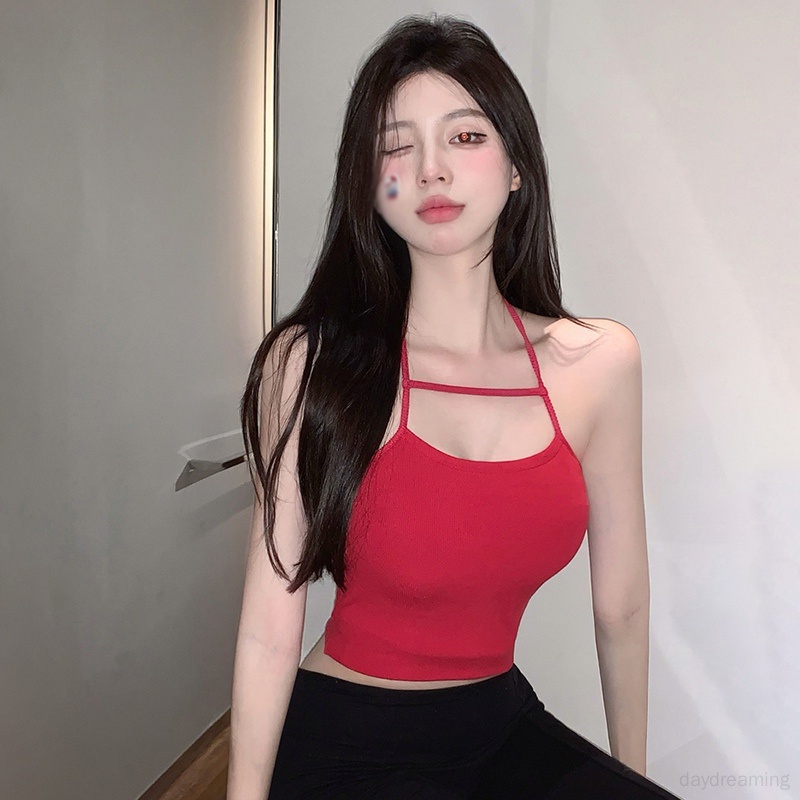 Áo Croptop Áo Tank Top Không Tay Màu Sắc Trơn Phong Cách Hàn Quốc Cho Nữ