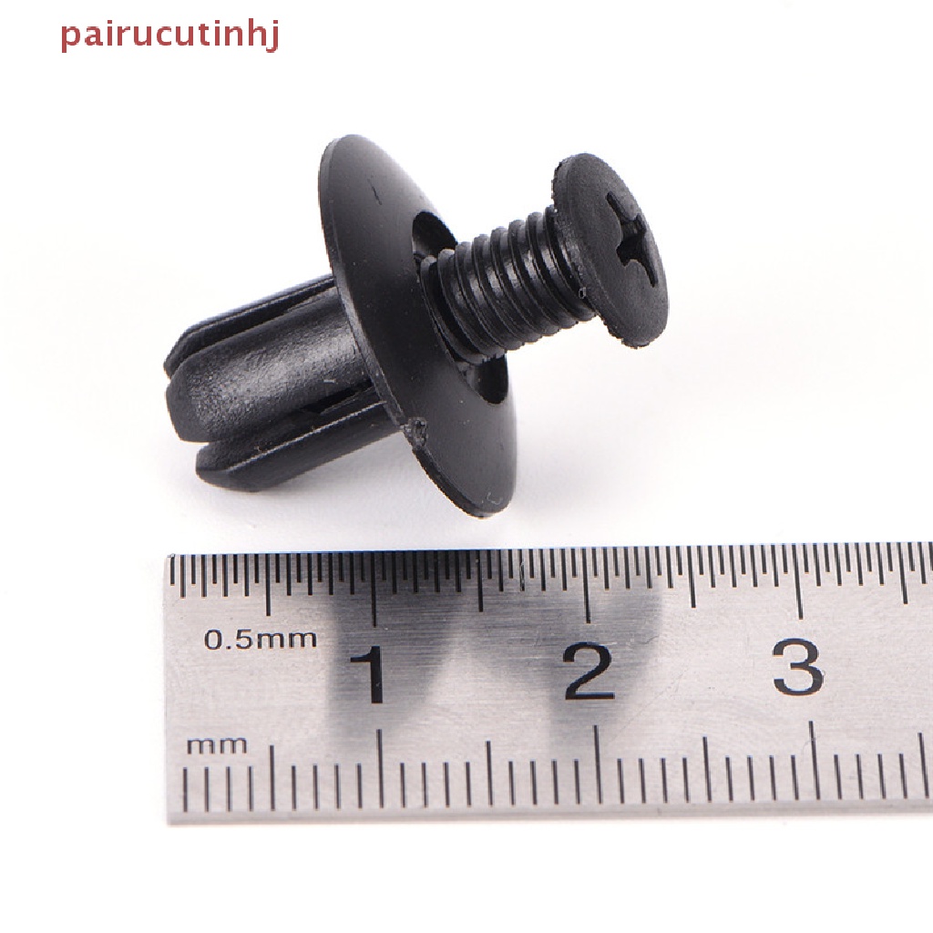 FENDER Set 50 Đinh Vít Nhựa 8mm Màu Đen Chuyên Dụng Cho Cản Trước Xe Hơi