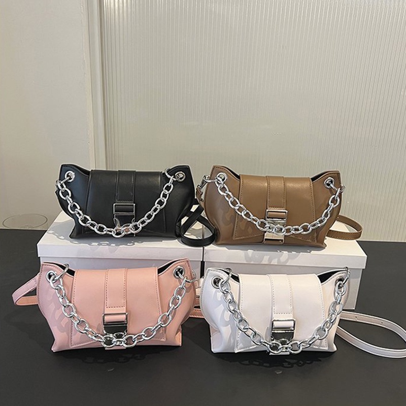 Ielgy Túi Đeo Vai Hình Vuông Nhỏ Có Khóa Cài Đơn Giản Kết Cấu Một Bên Vai Phong Cách Nước Ngoài