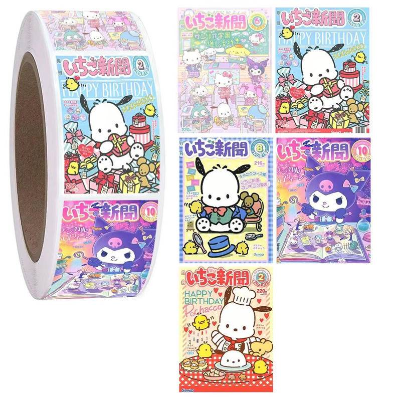 SANRIO Cuộn 500 Sticker Hoạt Hình My Melody Cinnamoroll Kuromi Dán Trang Trí Laptop