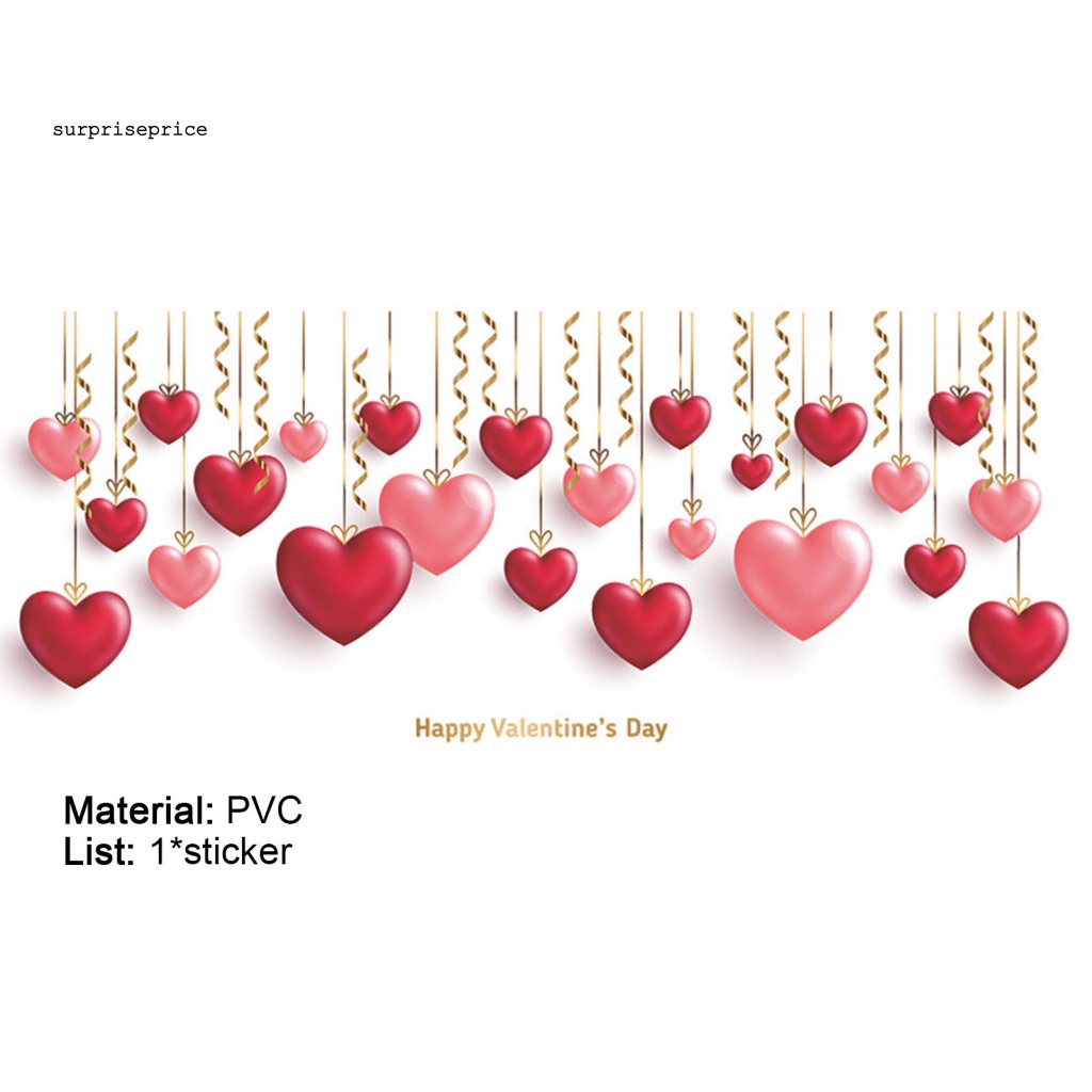 Sticker Dán Tường Tự Dính Bằng PVC Họa Tiết Trái Tim Dễ Thương Bắt Mắt