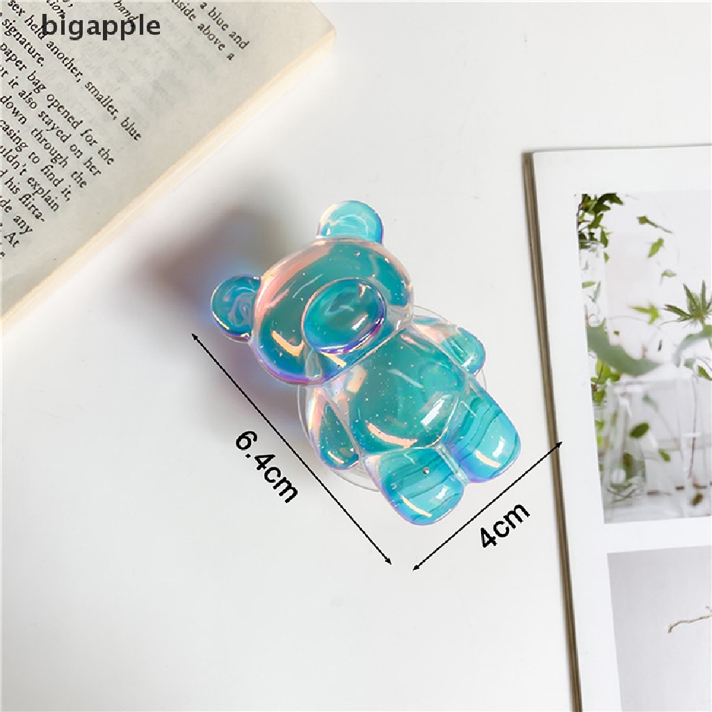Bigapple Giá Đỡ Điện Thoại Hình Gấu Pha Lê Nhiều Màu 3D Hàn Quốc RDG