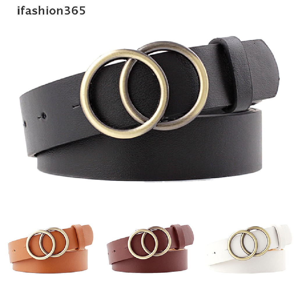 Thắt Lưng Da Khóa Tròn Kim Loại Thời Trang Cho Nữ ifashion365