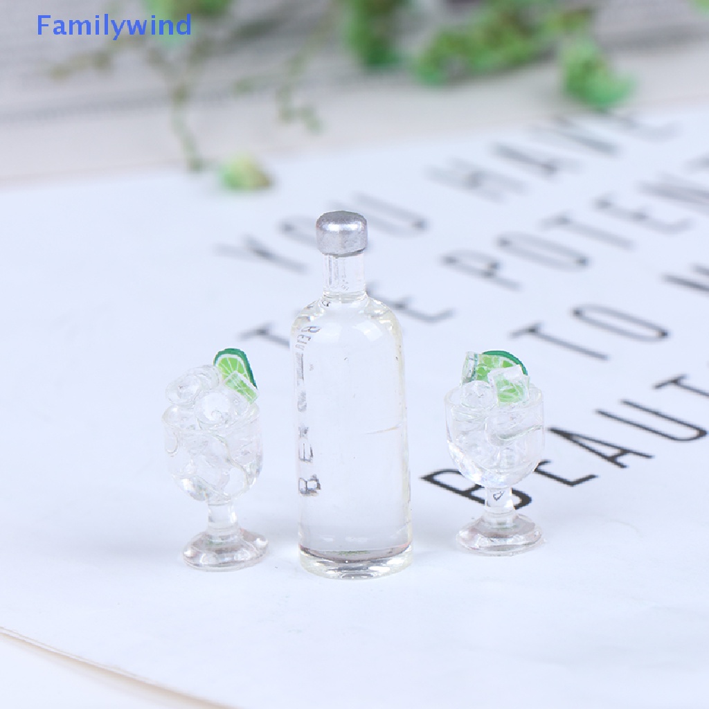 Set 3 Ly Rượu Mini Tỉ Lệ 1: 12 Dùng Để Trang Trí Nhà Búp Bê