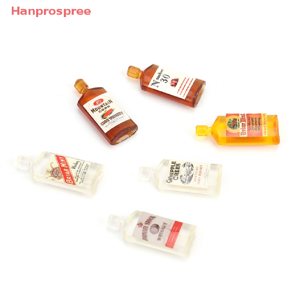 Set 6 Chai Rượu Mini Tỉ Lệ 1: 12 Dùng Để Trang Trí Nhà Búp Bê