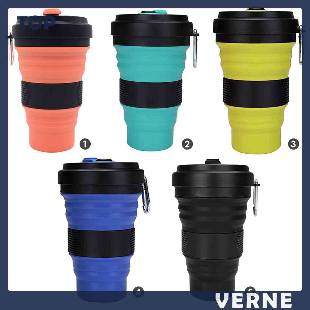 Cốc Uống Nước Silicone 550ml Có Thể Gấp Gọn Tiện Dụng