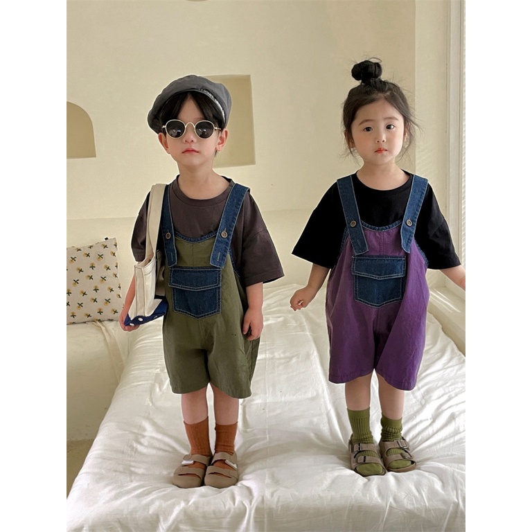 Quần Yếm Denim Cotton Phong Cách Mới Mùa Hè 2023 Cho Bé