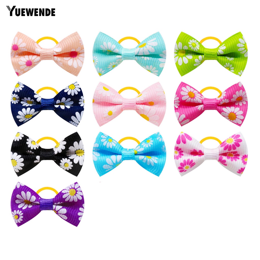 Set 10 Dây Buộc Lông Thú Cưng Co Giãn Màu Sắc Ngẫu Nhiên