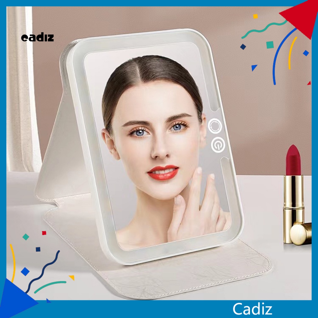 1 Bộ Gương Trang Điểm 1200mAh Có Đèn LED Có Thể Sạc Lại Tiện Dụng