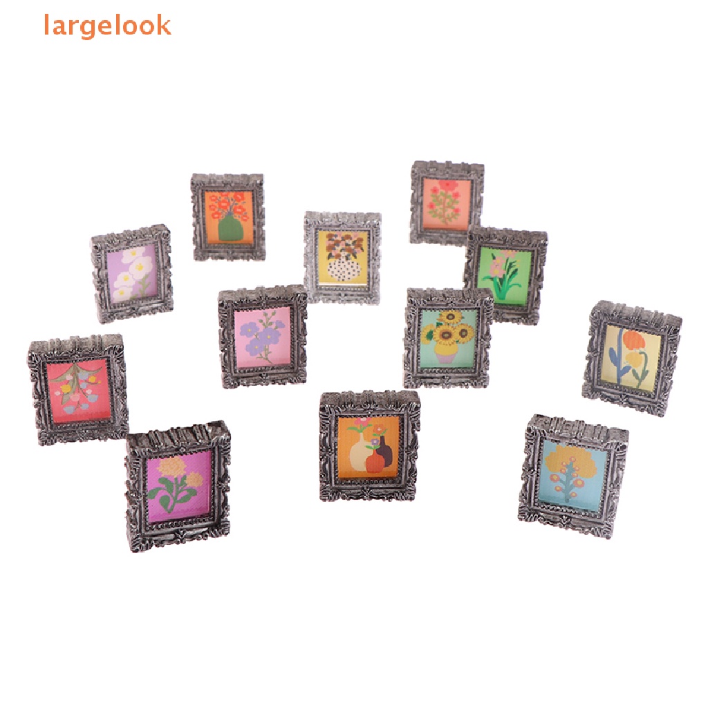 [Biglook] 2 Khung Manny Cổ Điển Khung Dầu Mini 1: 12 Trang Trí Nhà Búp Bê