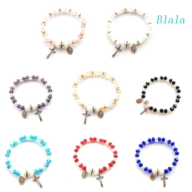 Vòng Đeo Tay Chuỗi Hạt Mặt Thánh Giá Thời Trang Cho Nữ