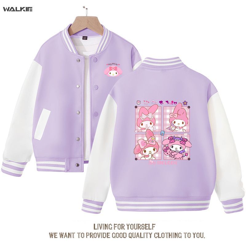 Áo Khoác Bóng Chày In Hoạt Hình My Melody Dễ Thương Cho Bé