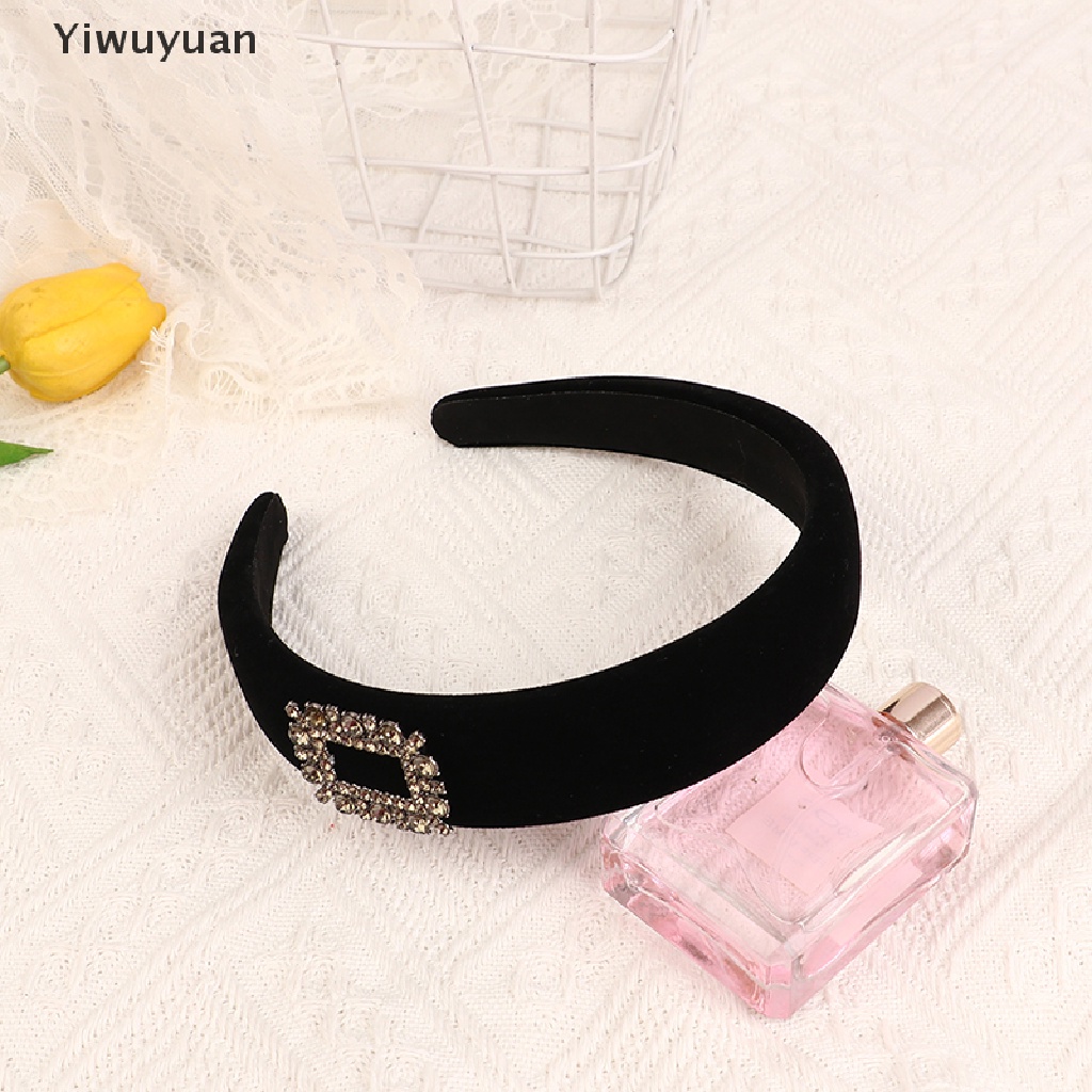 < Yiwuyuan > Băng Đô Nhung Đính Đá Dùng Rửa Mặt / Cài Tóc Tối Giản Cho Nữ