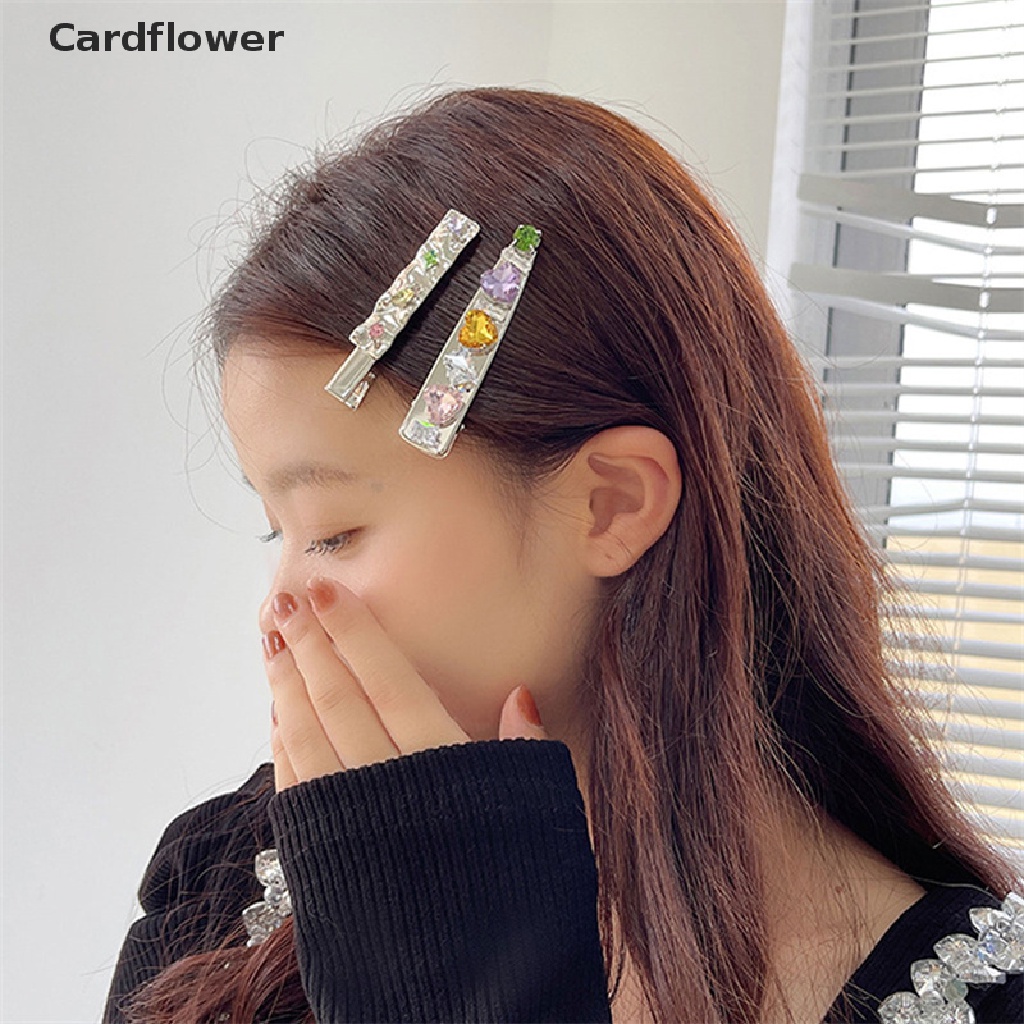 < Cardflower > Kẹp Tóc Mỏ Vịt Đính Đá Nhiều Màu Sắc Thời Trang Cổ Tích Hàn Quốc Đa Dạng