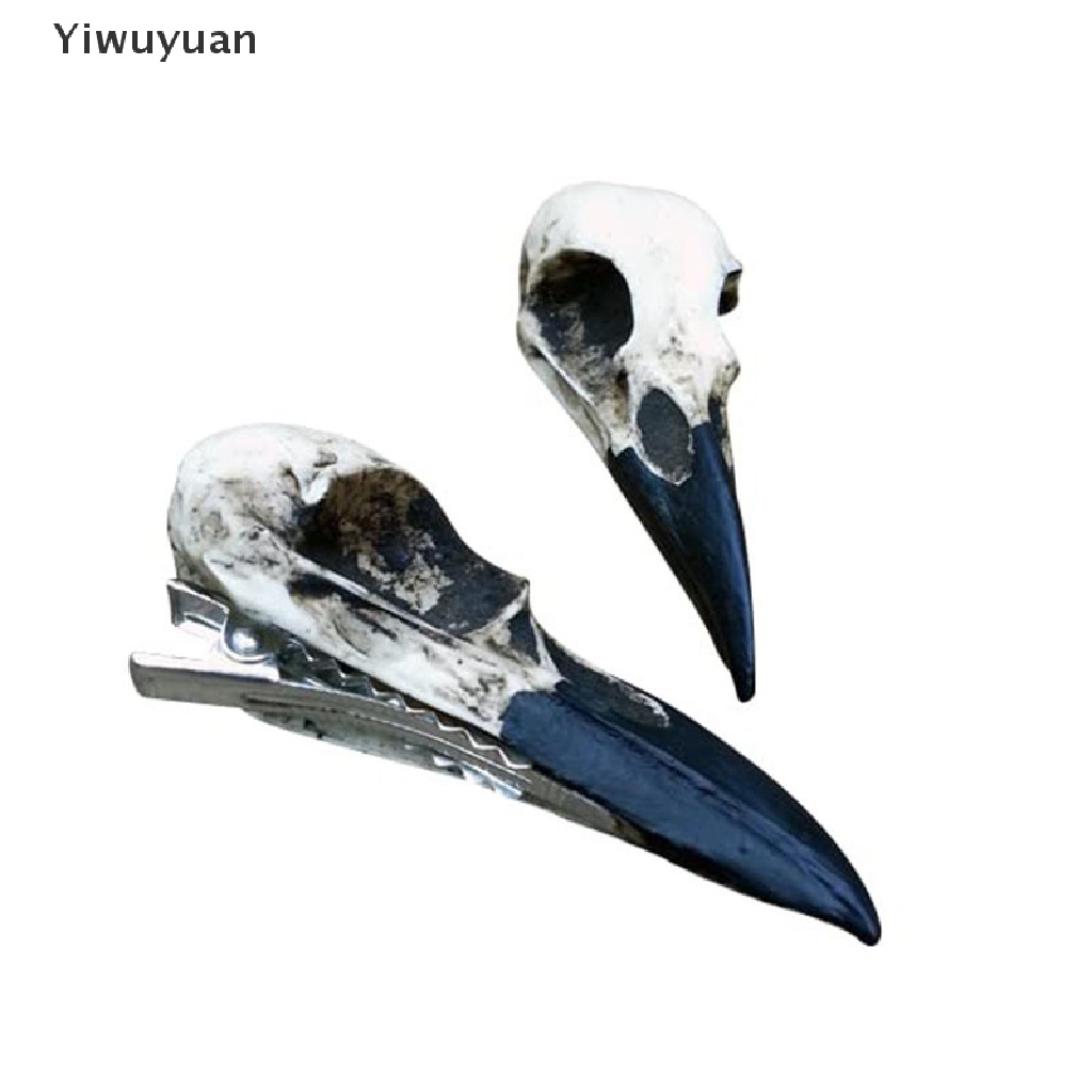< Yiwuyuan > Goth Kẹp Tóc Giả Hình Đầu Quạ Thời Trang Kinh Dị Cho Nữ Giảm Giá