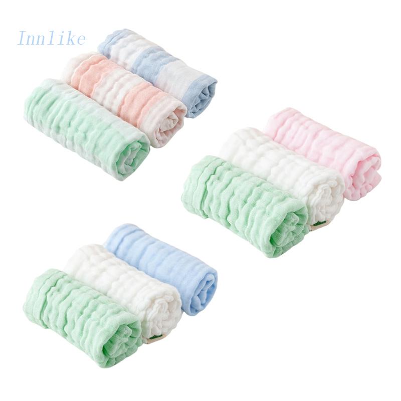 Set 3 Yếm Ăn Cotton Mềm Mại Thấm Hút Tốt Cho Bé Sơ Sinh