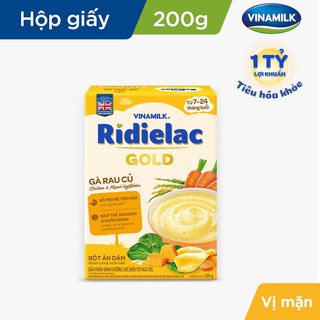 6 hộp bột ăn dặm ridielac gold gà rau củ hộp giấy 200g