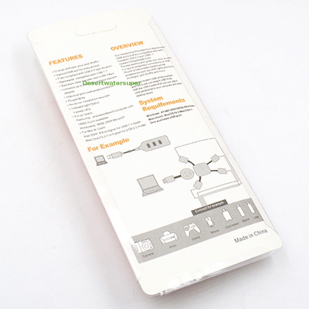 Bộ Chia 4 Cổng USB 2.0 Tốc Độ Cao Kèm Dây Cáp Cho Laptop