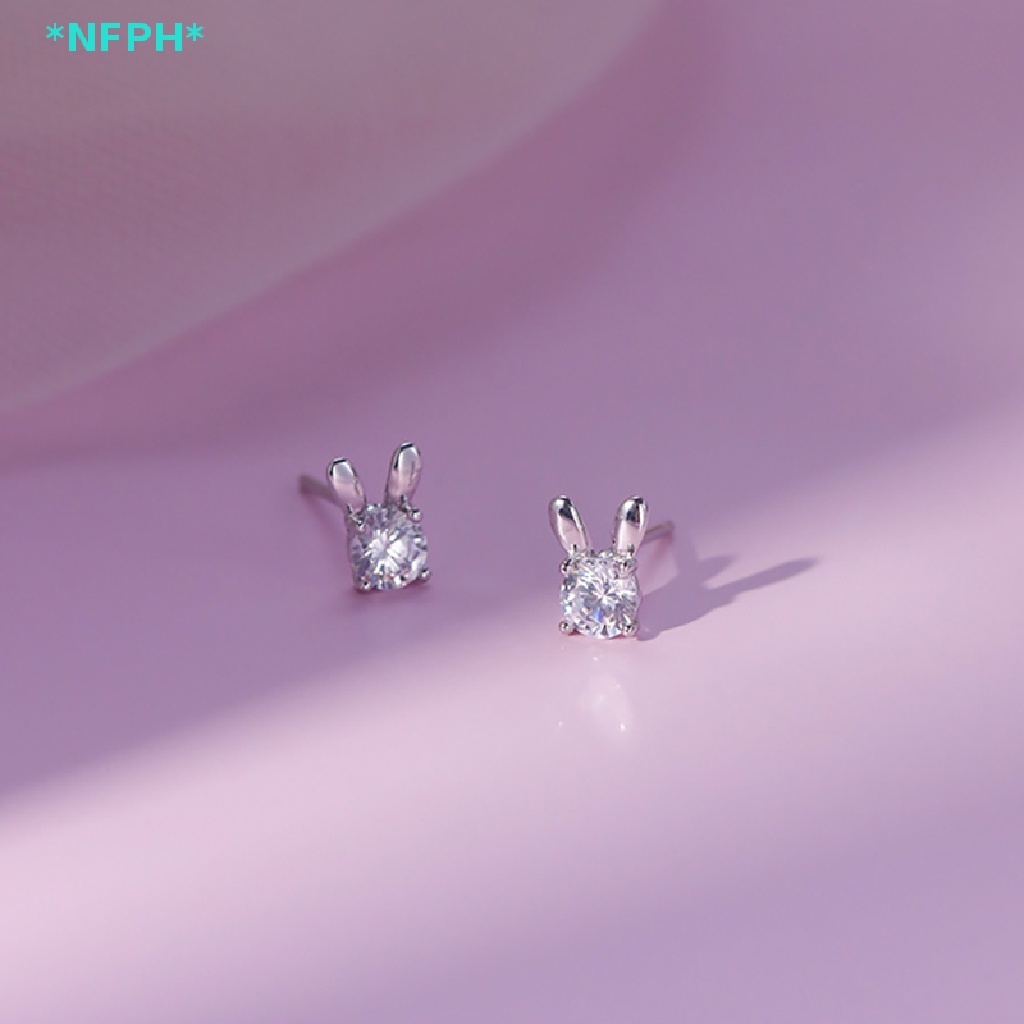 1 Đôi Bông Tai Đính Đá Zircon Hình Thỏ Đáng Yêu Dành Cho Nữ Mới
