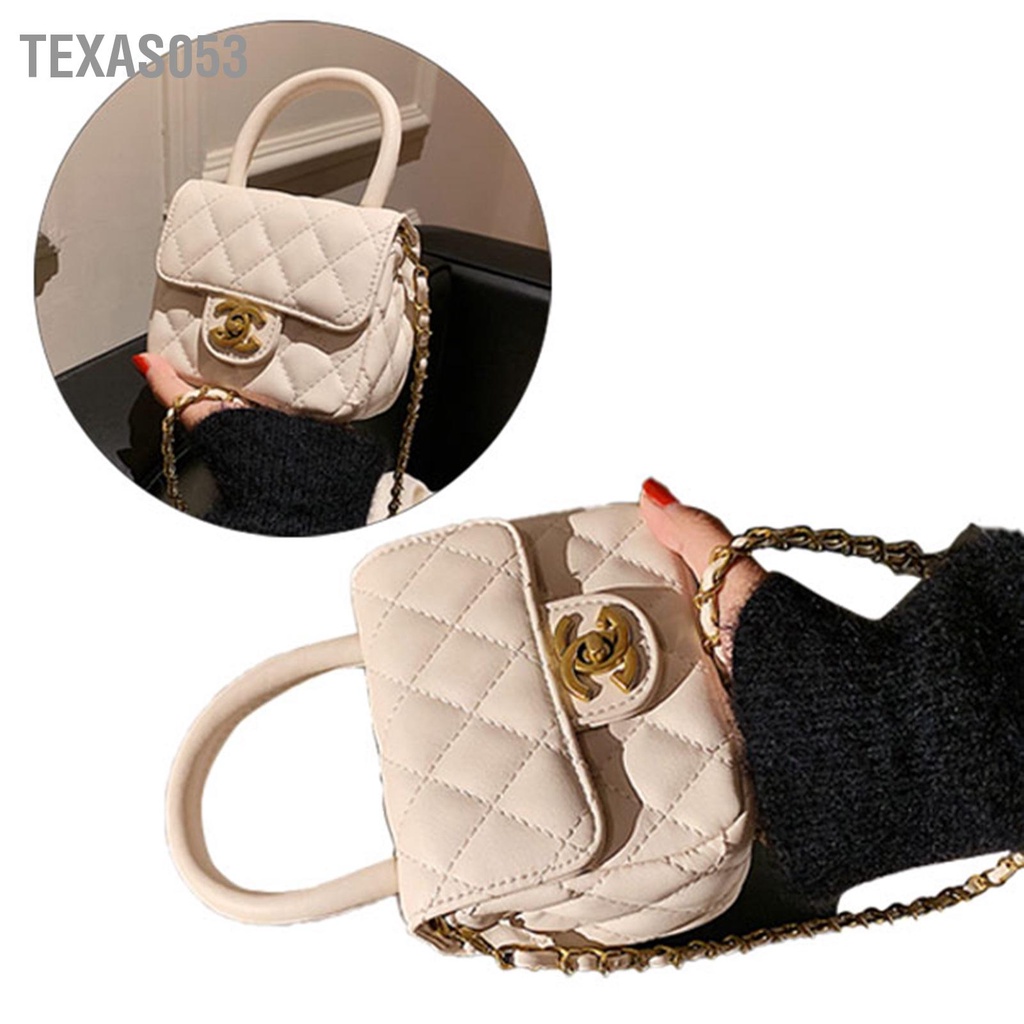 Texas053 Chuỗi Liên Kết Túi Da PU Mềm Nhỏ Xách Cho Nữ