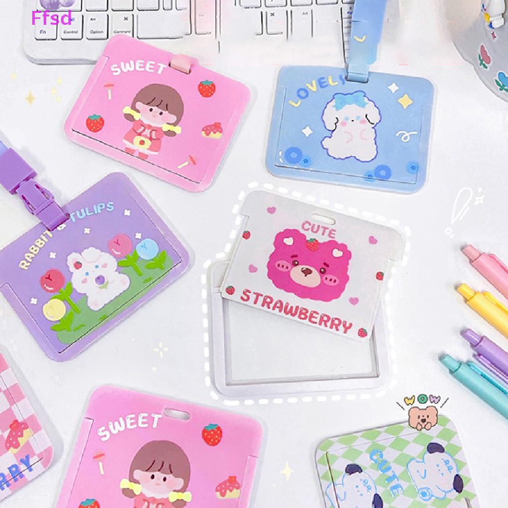 {Ffsd} Ví Đựng Thẻ Có Dây Đeo Huy Hiệu Hình Gấu Dễ Thương Cho Nữ * Hàng Bán Chạy