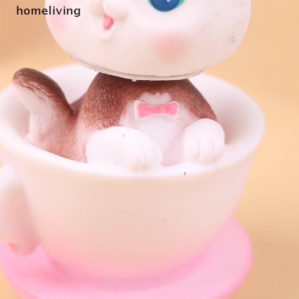 Mô Hình Đồ Chơi Chú Mèo Lắc Đầu Dễ Thương Trang Trí Cốc Trà