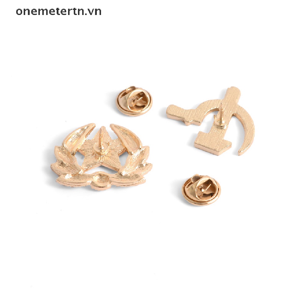 Onemetertn Set 4 Ghim Cài Áo Tráng Men Biểu Tượng USSR Ngôi Sao Đỏ Búa Lạnh Chiến Tranh Xô VN