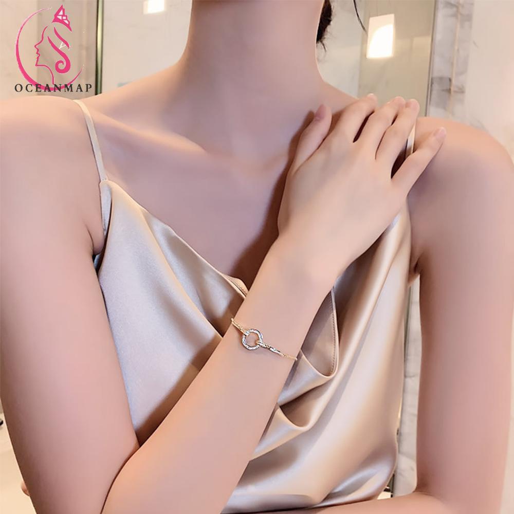Vòng Tay Đính Đá Zircon Lấp Lánh Thời Trang Cho Nữ