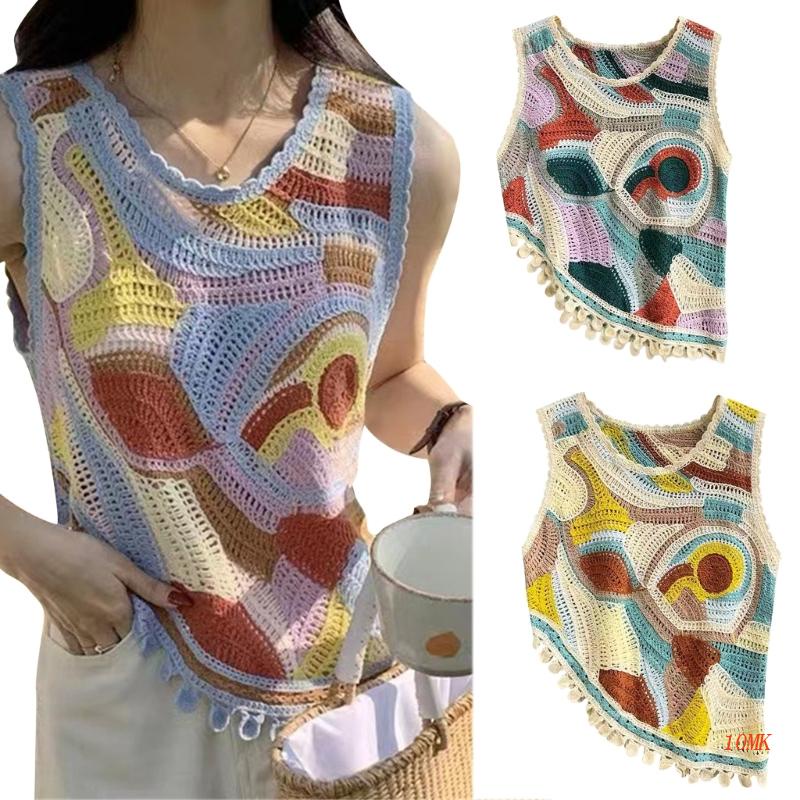 Xiangbao Áo Tank Top Dệt Kim Cổ Tròn Tay Ngắn Làm Đạo Cụ Chụp Ảnh Cho Nữ