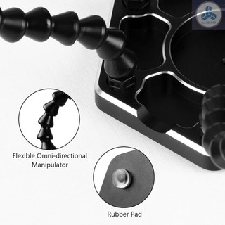 Helping Hands Soldering Third Hand PCB Tool with 6 Flexable Arms Light Rotatable Clips and Stable Desk Clamp Base for Soldering Assembly Repair Modeling DIY Black