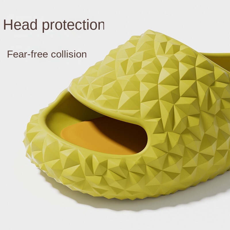 Dép Đi Trong Nhà Đế Dày Chống Trượt Hình Trái Sầu Riêng Có Thể Mang Ra Ngoài