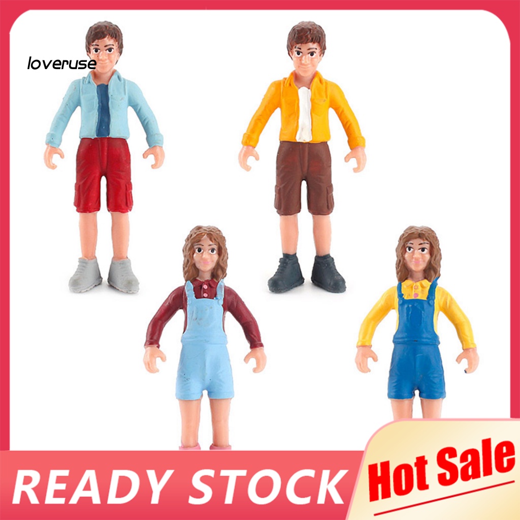 Bộ 4 Mô Hình Búp Bê Để Bàn Trang Trí