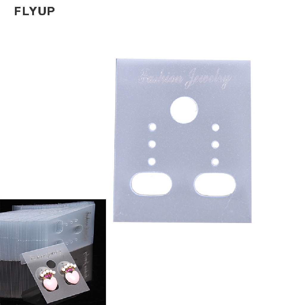 Set 100 Thẻ Nhựa Treo Khuyên Tai Trưng Bày Chuyên Nghiệp Màu Trong Suốt