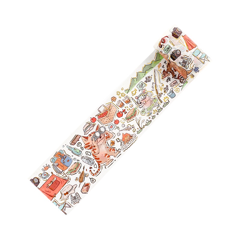 Băng Keo Giấy Họa Tiết Động Vật Rhapsody Dễ Thương Dùng Trang Trí Sổ Tay DIY