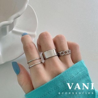 Bộ 3 Nhẫn Basic Kiểu Dáng Đơn Giản Unisex - Vani Store - TS000386